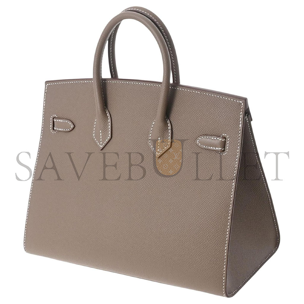 H**mes master birkin 25 epsom leather elephant gray silver buckle luxury bag 1024192050 (25*20*13cm)